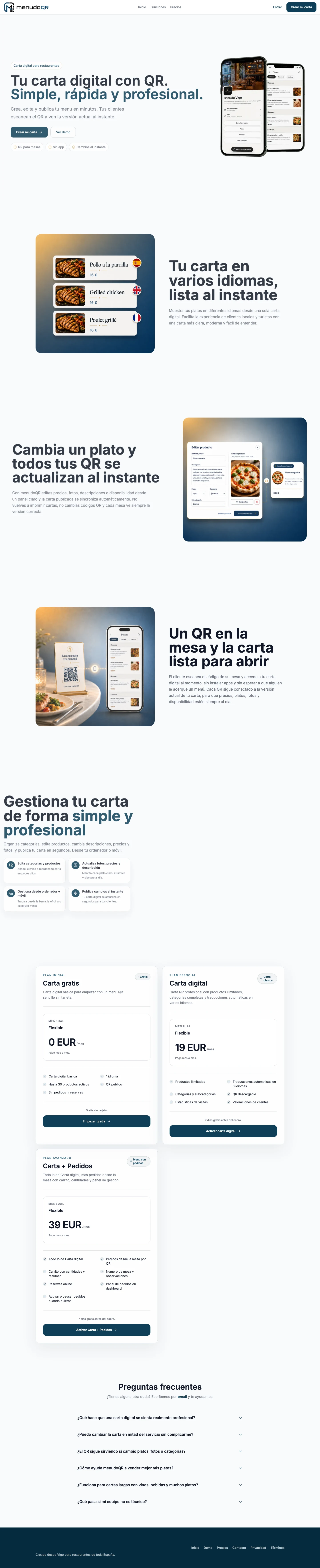 Captura completa del sitio web menudoQR